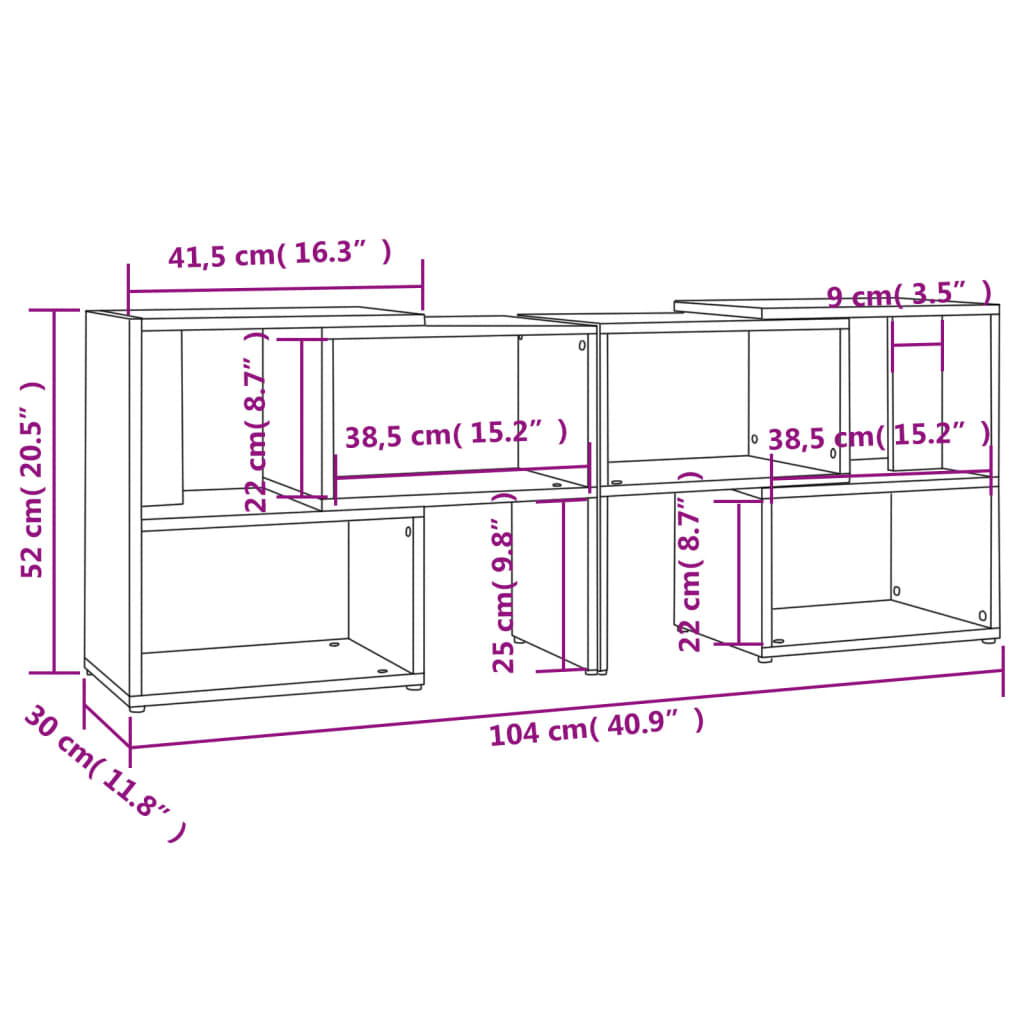 TV-Møbel Sonoma Eik TV-benk 104x30x52 cm