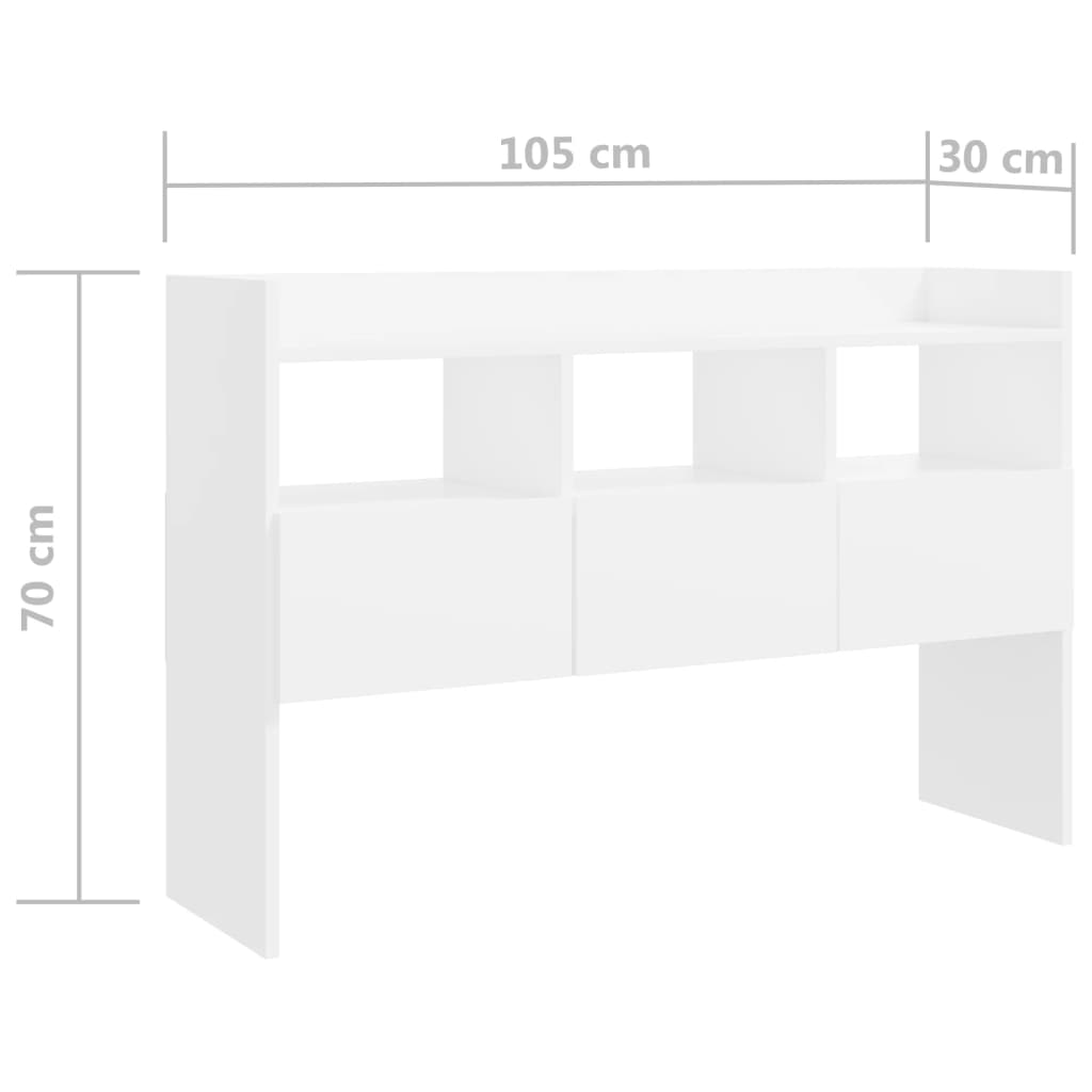 Skjenk Hvit 105x30x70 cm