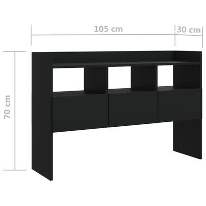 Skjenk Svart 105x30x70 cm
