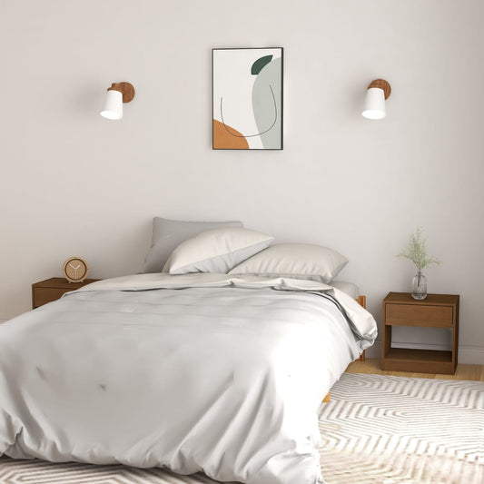 Nattbord 2 stk honningbrun 40x31x40 cm heltre furu