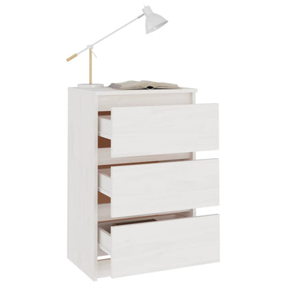 Nattbord Sengbord Hvit 40x29,5x64 cm heltre furu