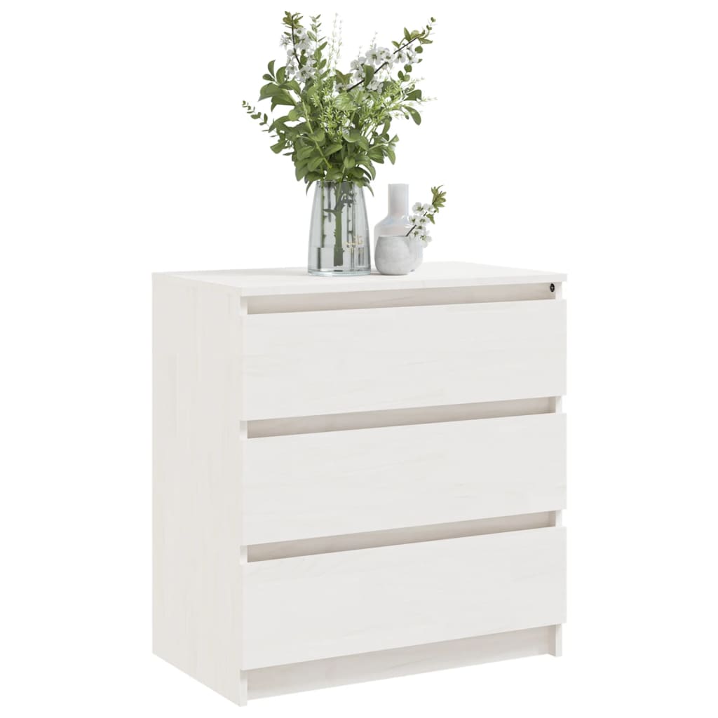 Nattbord Sengbord Hvit 60x36x64 cm heltre furu