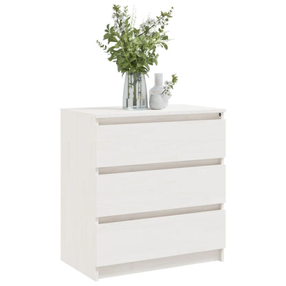 Nattbord Sengbord Hvit 60x36x64 cm heltre furu