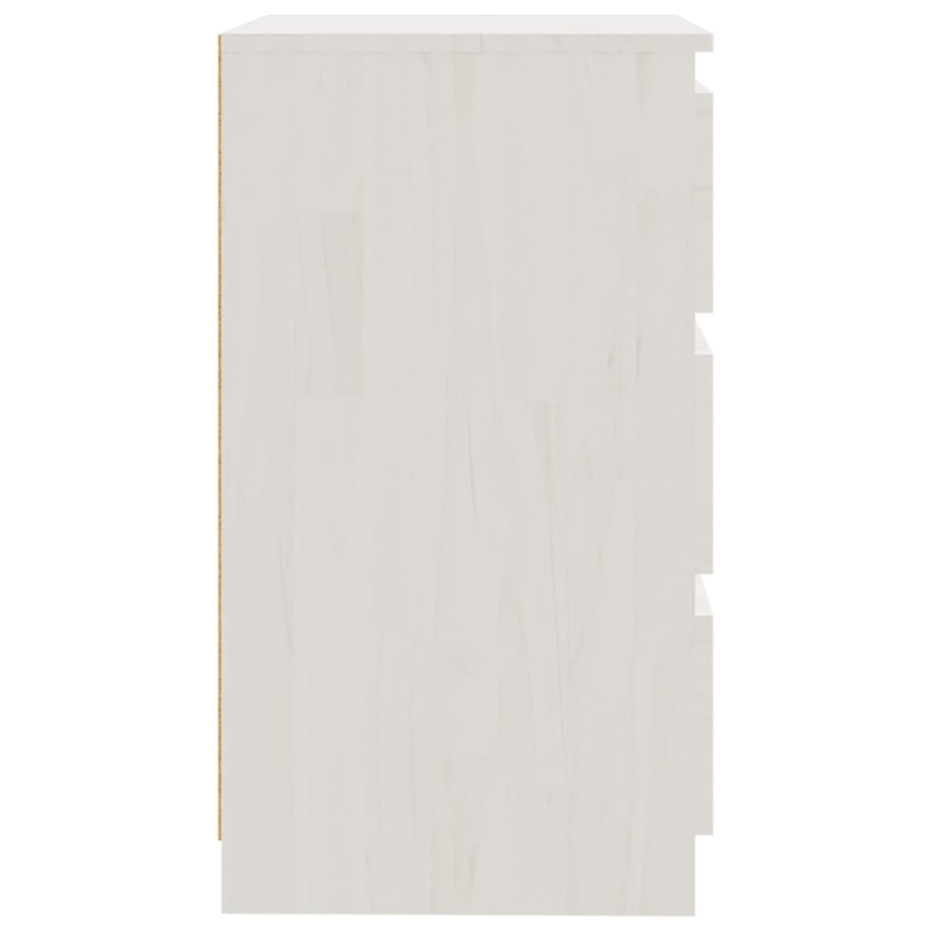 Nattbord Sengbord Hvit 60x36x64 cm heltre furu