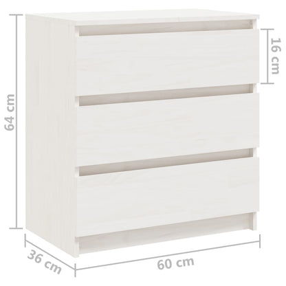 Nattbord Sengbord Hvit 60x36x64 cm heltre furu