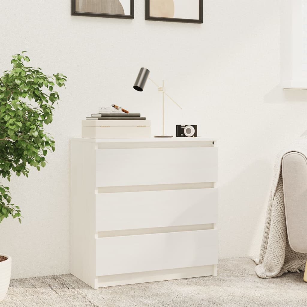 Nattbord Sengbord Hvit 60x36x64 cm heltre furu