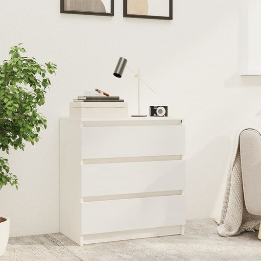 Nattbord Sengbord Hvit 60x36x64 cm heltre furu