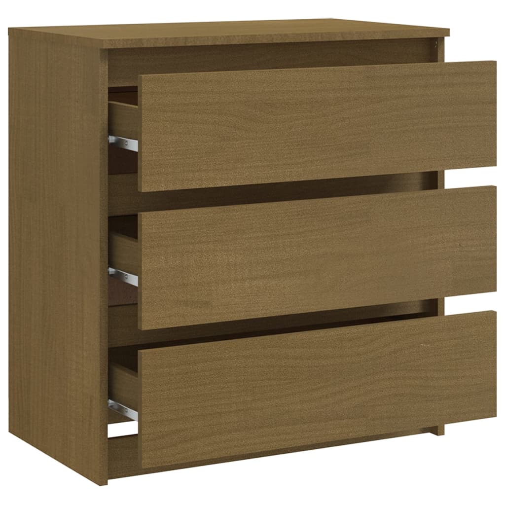 Nattbord Sengbord Honningbrun 60x36x64 cm heltre furu