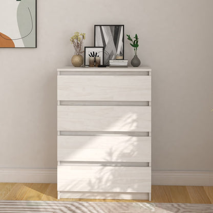 Kommode Hvit 60x36x84 cm heltre furu