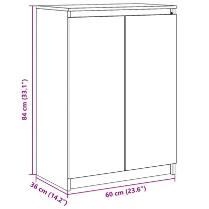 Skjenk Hvit 60x36x84 cm heltre furu