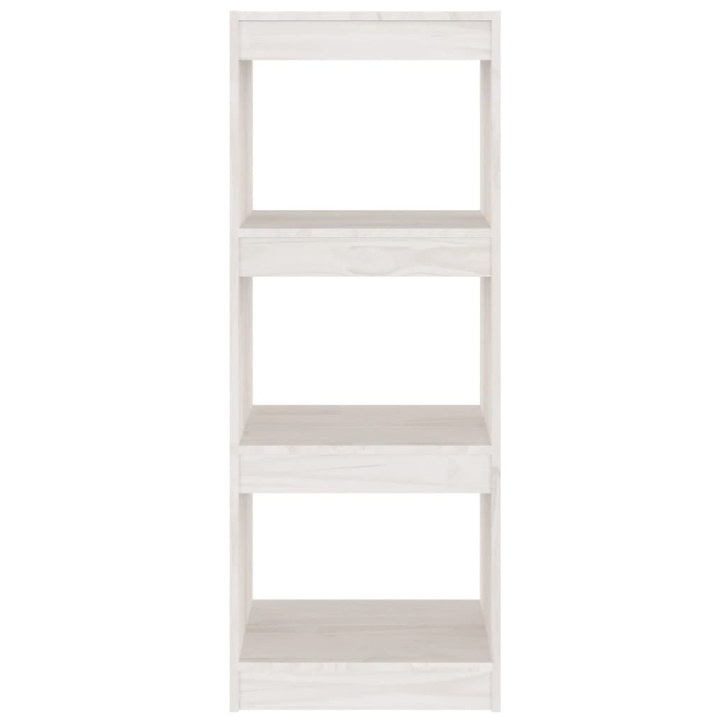 Bokhylle Hvit Romdeler 40x30x103,5 cm heltre furu