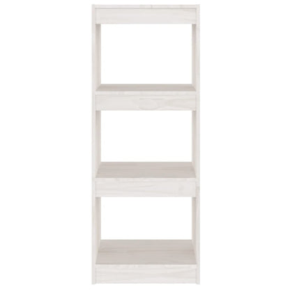 Bokhylle Hvit Romdeler 40x30x103,5 cm heltre furu