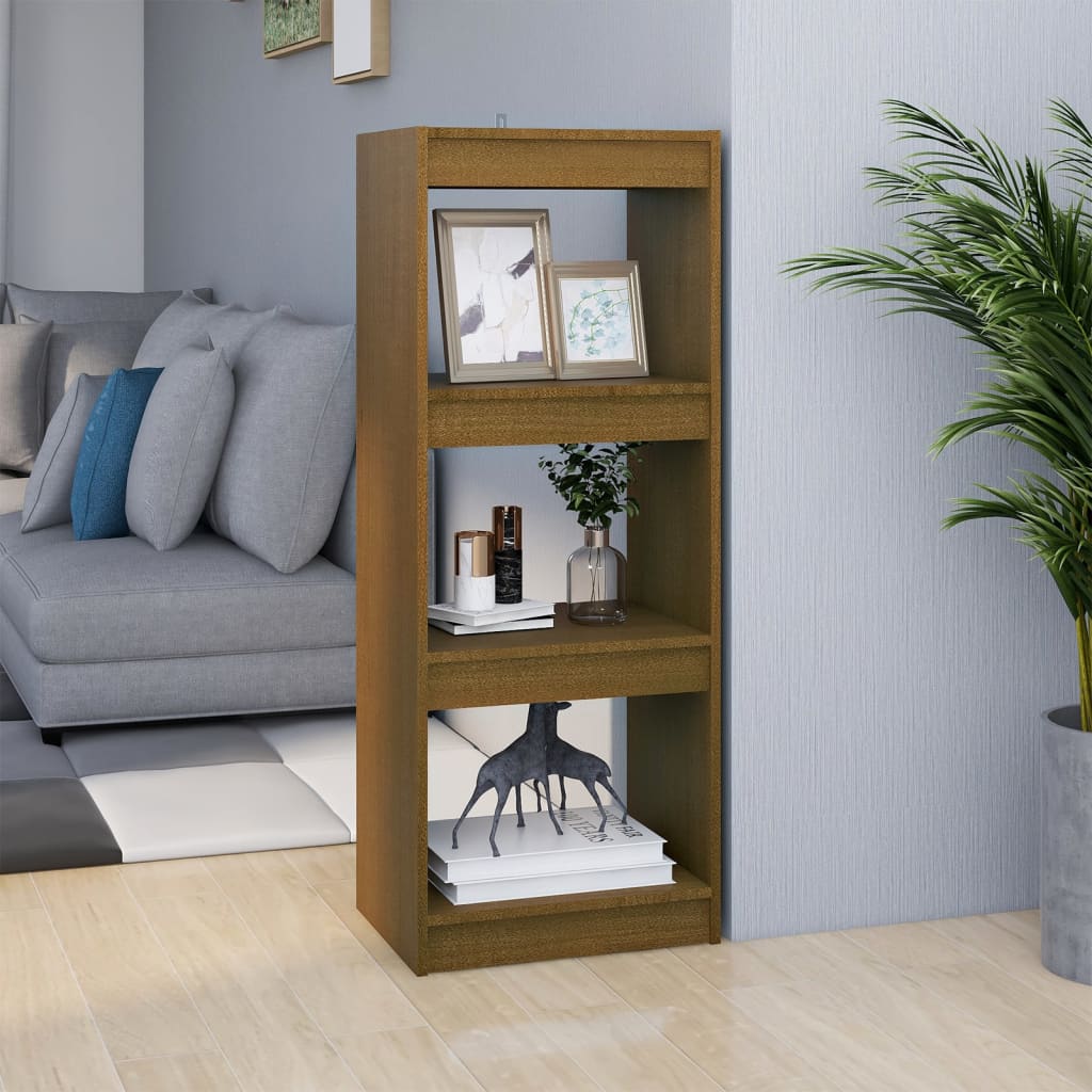 Bokhylle Honningbrun Romdeler 40x30x103,5 cm heltre furu
