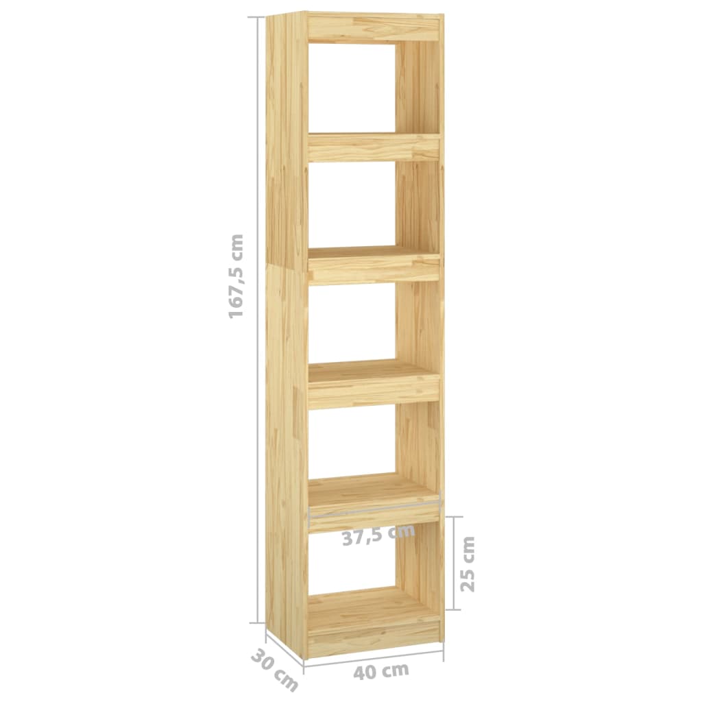Bokhylle DIV. Romdeler 40x30x167,5 cm heltre furu