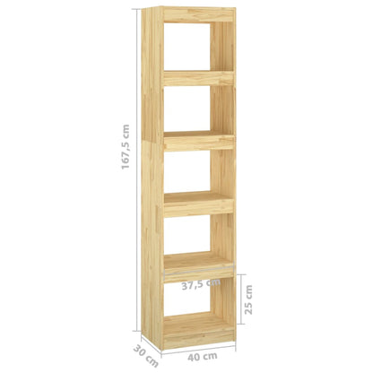 Bokhylle DIV. Romdeler 40x30x167,5 cm heltre furu