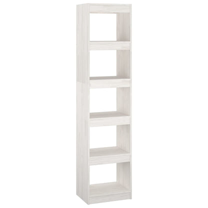 Bokhylle Hvit Romdeler 40x30x167,5 cm heltre furu