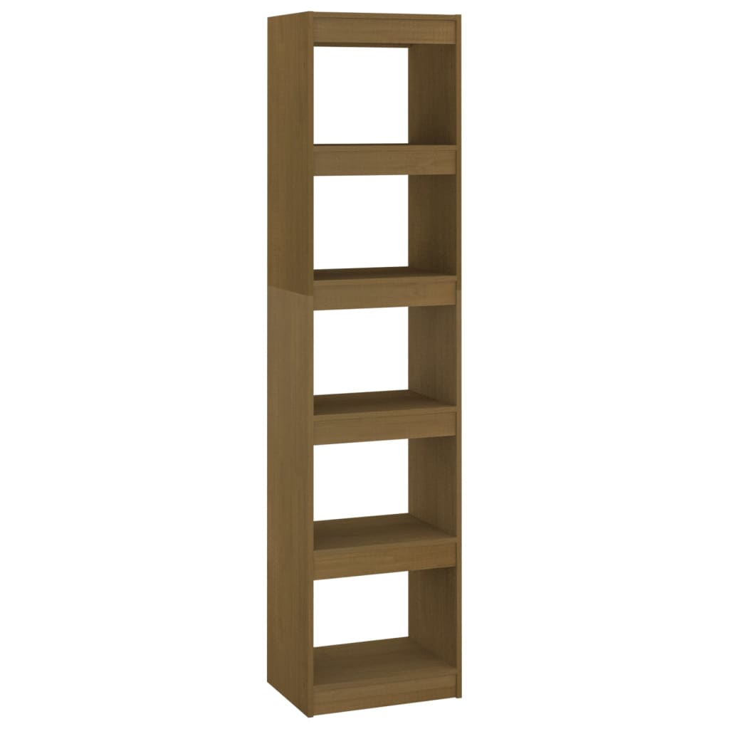 Bokhylle Honningbrun Romdeler 40x30x167,5 cm heltre furu