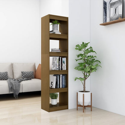 Bokhylle Honningbrun Romdeler 40x30x167,5 cm heltre furu