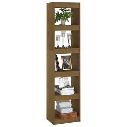 Bokhylle Honningbrun Romdeler 40x30x167,5 cm heltre furu