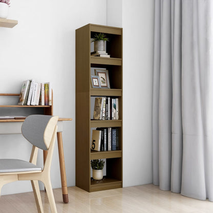 Bokhylle Honningbrun Romdeler 40x30x167,5 cm heltre furu