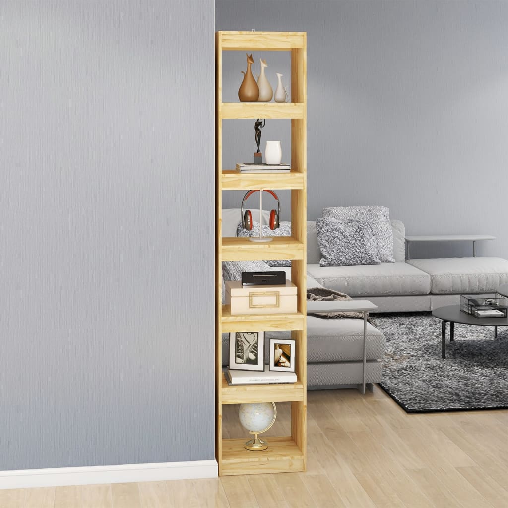 Bokhylle Tre Romdeler 40x30x199 cm heltre furu