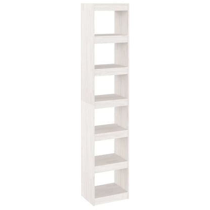 Bokhylle Hvit Romdeler 40x30x199 cm heltre furu