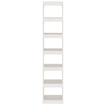 Bokhylle Hvit Romdeler 40x30x199 cm heltre furu