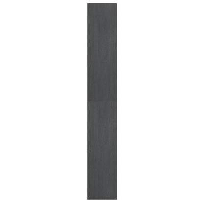 Bokhylle Grå Romdeler 40x30x199 cm heltre furu