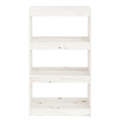 Bokhylle/romdeler hvit 60x30x103,5 cm heltre furu