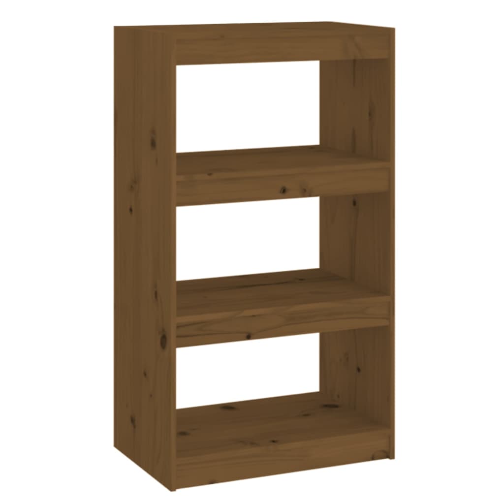 Bokhylle Honningbrun Romdeler 60x30x103,5 cm heltre furu