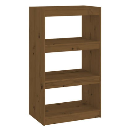 Bokhylle Honningbrun Romdeler 60x30x103,5 cm heltre furu