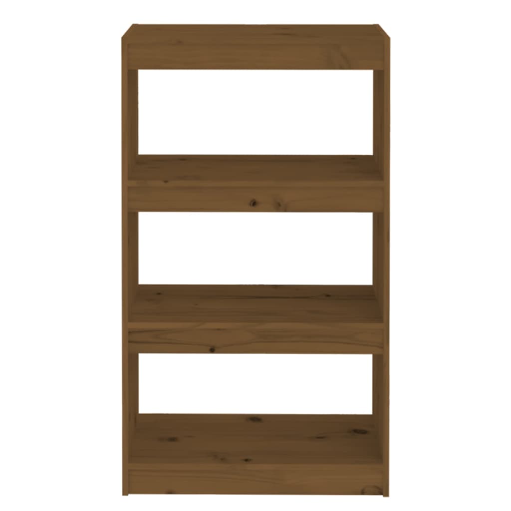 Bokhylle Honningbrun Romdeler 60x30x103,5 cm heltre furu