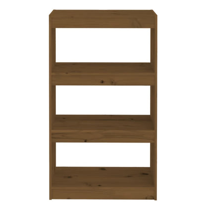 Bokhylle Honningbrun Romdeler 60x30x103,5 cm heltre furu