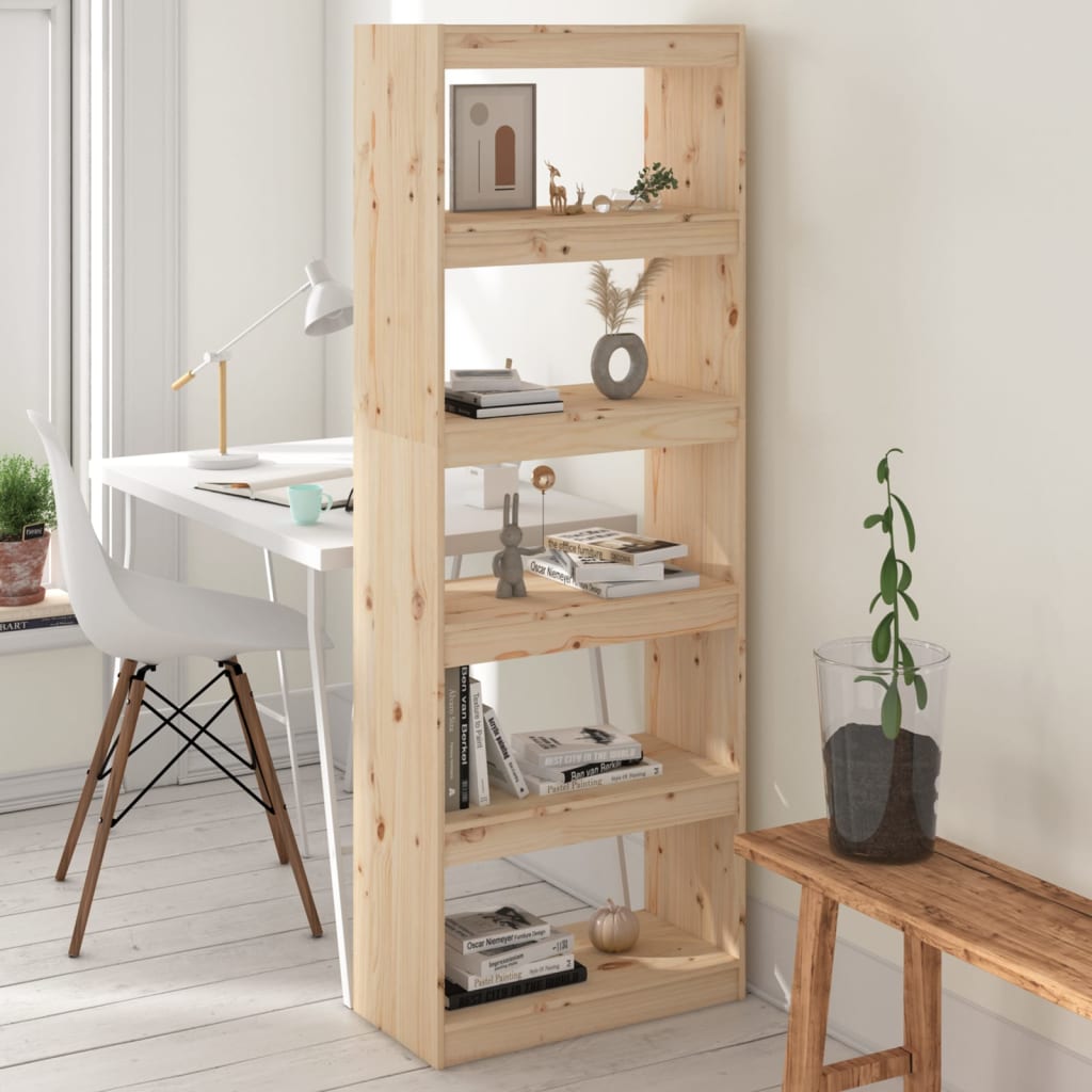 Bokhylle Tre Romdeler 60x35x167 cm heltre furu