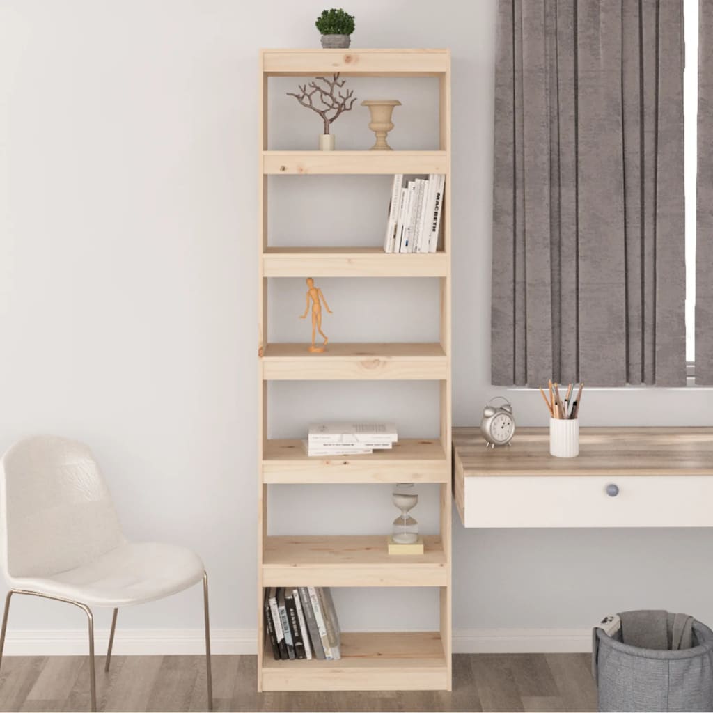 Bokhylle Tre Romdeler 60x30x199,5 cm heltre furu