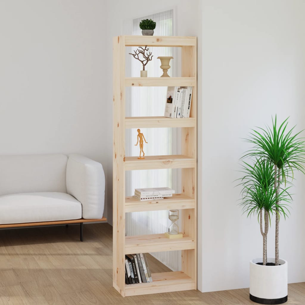 Bokhylle Tre Romdeler 60x30x199,5 cm heltre furu