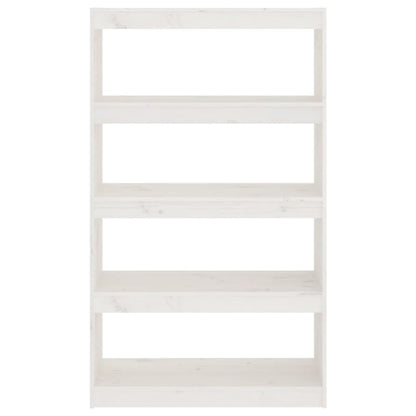 Bokhylle Hvit Romdeler 80x30x135,5 cm heltre furu