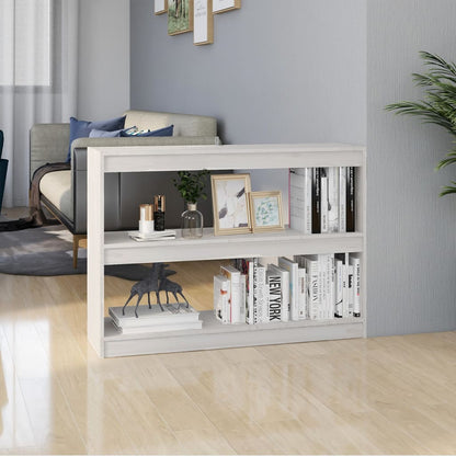 Bokhylle Hvit Romdeler 100x30x71,5 cm furu