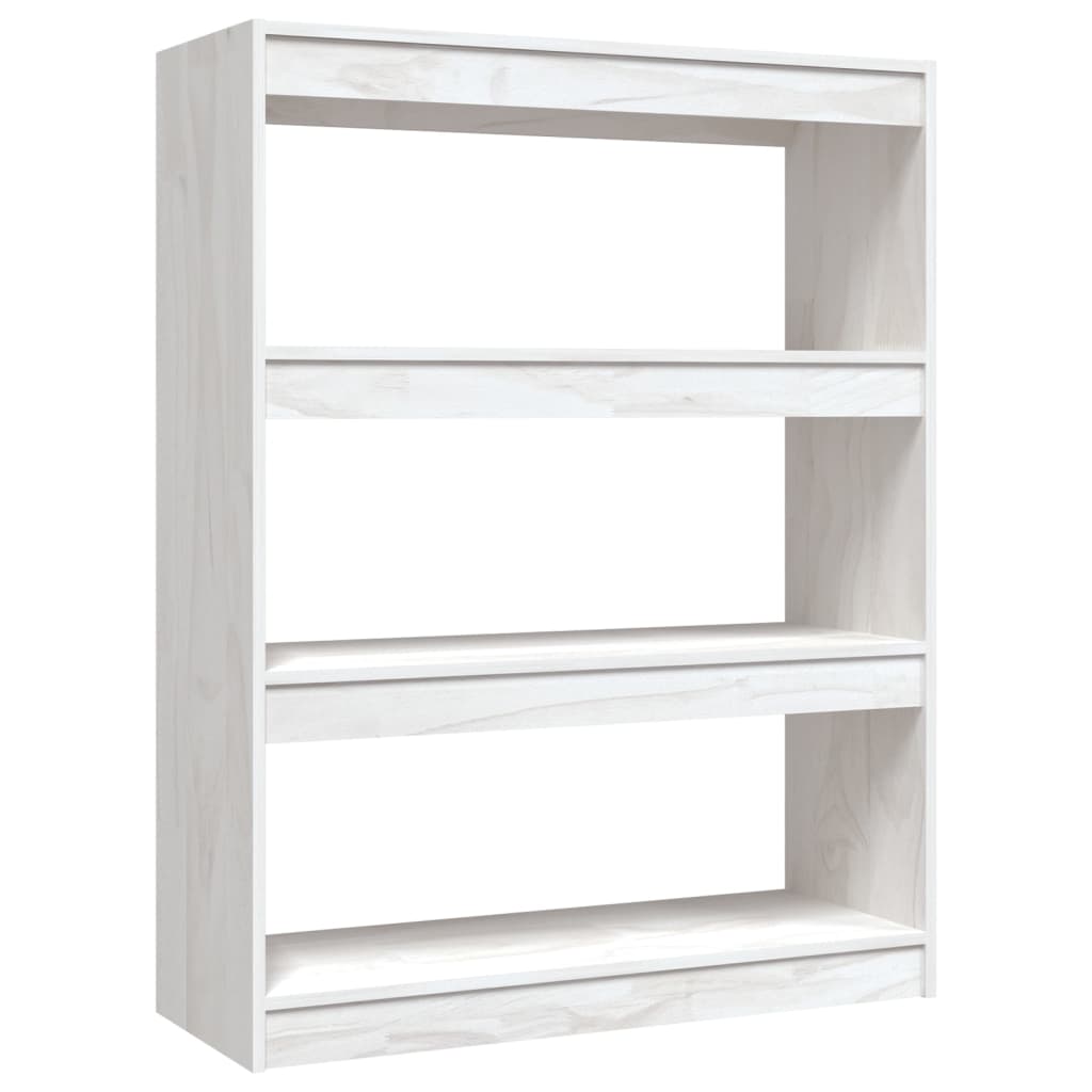 Bokhylle Hvit Romdeler 100x30x103 cm heltre furu