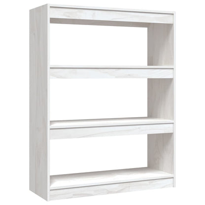 Bokhylle Hvit Romdeler 100x30x103 cm heltre furu