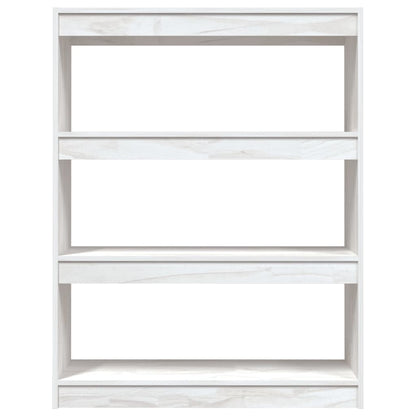Bokhylle Hvit Romdeler 100x30x103 cm heltre furu