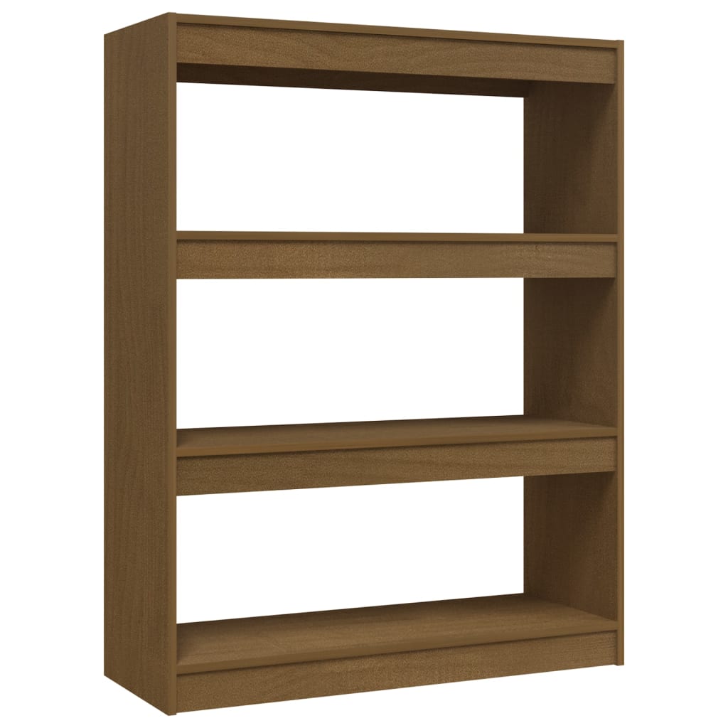 Bokhylle Honningbrun Romdeler 100x30x103 cm heltre furu