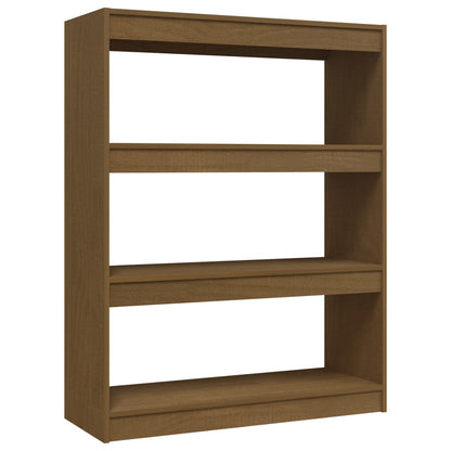 Bokhylle Honningbrun Romdeler 100x30x103 cm heltre furu