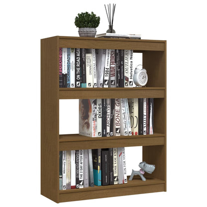 Bokhylle Honningbrun Romdeler 100x30x103 cm heltre furu