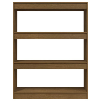 Bokhylle Honningbrun Romdeler 100x30x103 cm heltre furu