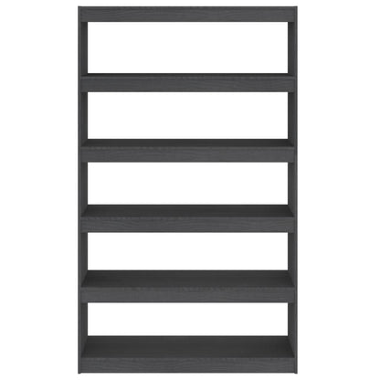 Bokhylle Grå Romdeler 100x30x167,5 cm heltre furu