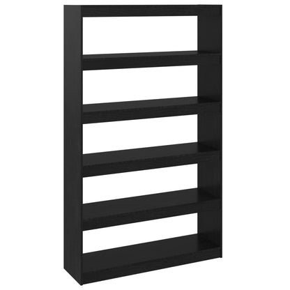 Bokhylle Svart Romdeler 100x30x167,5 cm heltre furu