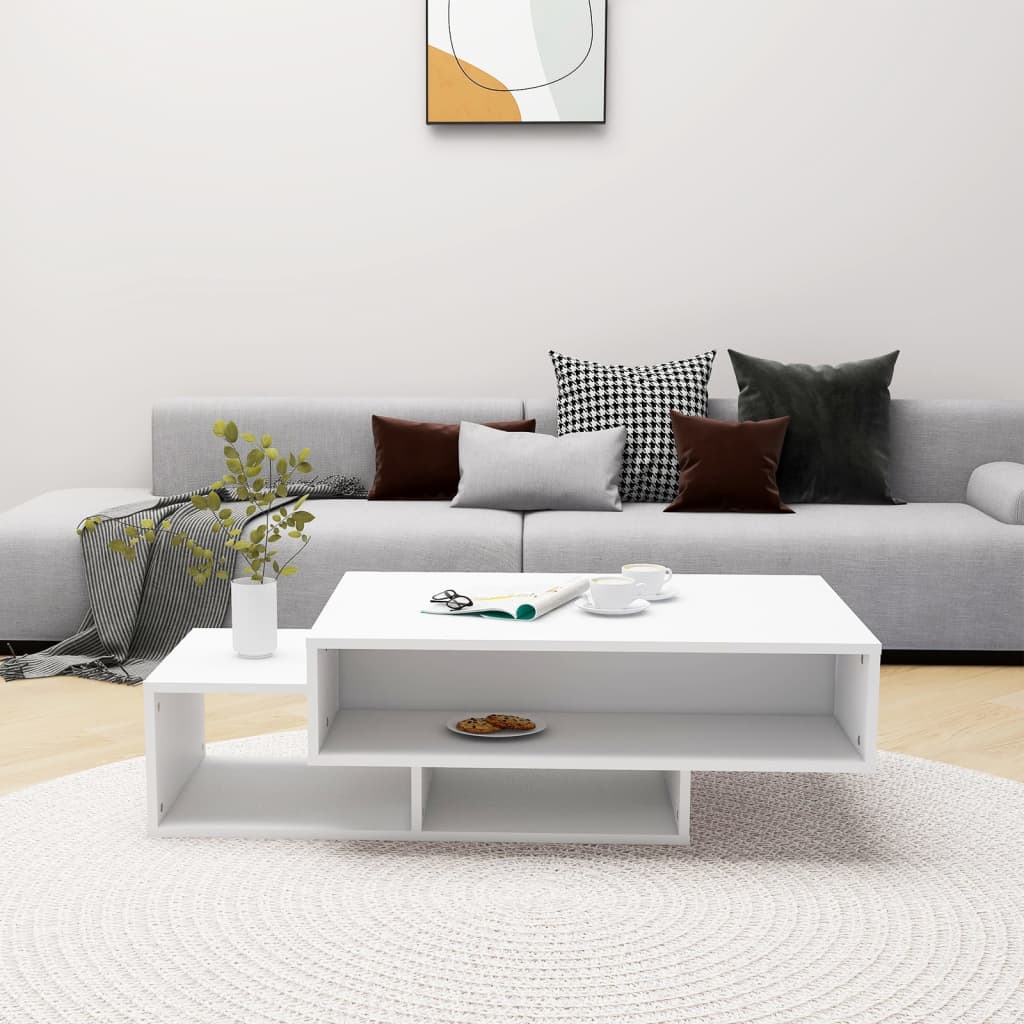 Salongbord Sofabord Hvit 105x55x32 cm