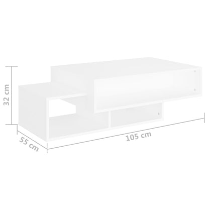 Salongbord Sofabord Hvit 105x55x32 cm