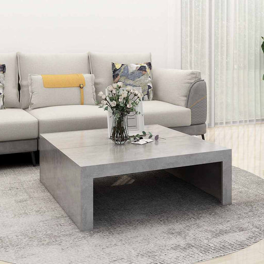 Salongbord Sofabord Betonggrå 100x100x35 cm